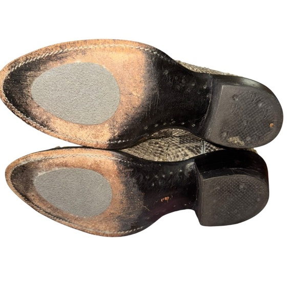 WOMENS Justin Python Snake Skin Western Cowboy Boots 7D USA Made - Picture 6 of 7